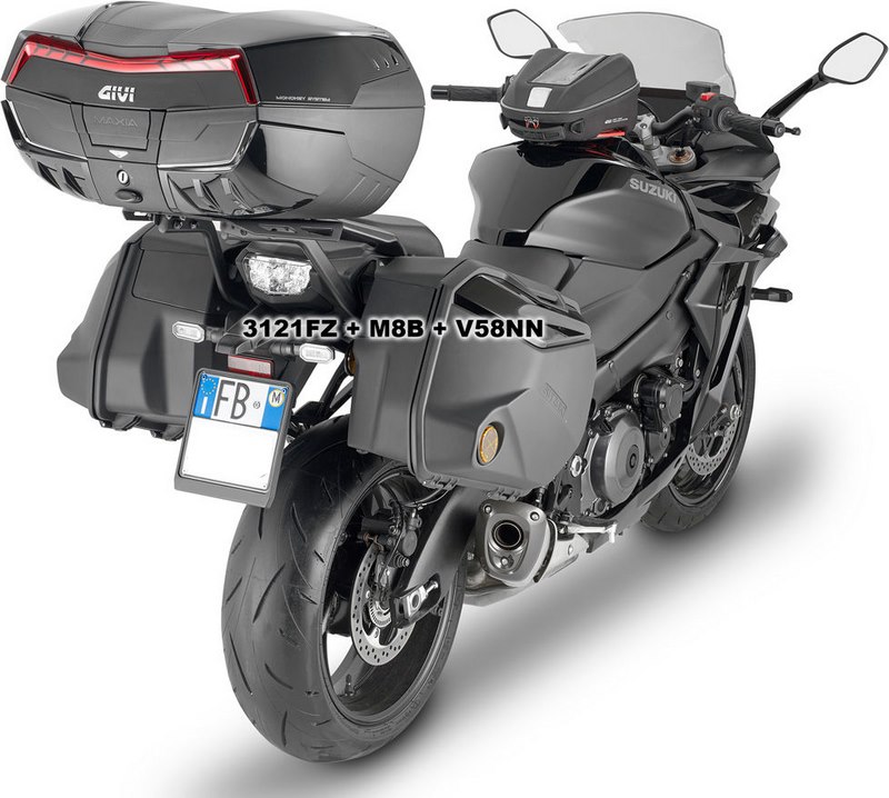 Bagariy レプリカ GIVI V58 Maxia 5 Monokey top case - black - with red