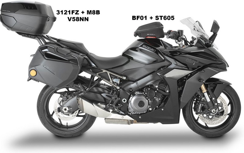 Bagariy レプリカ GIVI V58 Maxia 5 Monokey top case - black - with red