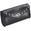 Harley-Davidson Harley-Davidson Bar & Shield Leather Windshield Bag, Black | 58298-87 | hd_58298-87 | euronetbike-net