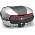 GIVI Parts Givi MAXIA 5 Top Case, color Black with Silver Covers and Red Reflector, 58 Liters, fits MonoKey plate | V58N | givi_V58N | euronetbike-net