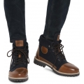 Genuine Apparel ROYAL ENFIELD Royal Enfield Kargil Boots - Navy & Brown | re_RLCSOA220343 | euronetbike-net