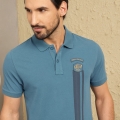 Genuine Apparel ROYAL ENFIELD Classic Badge Polo - Vintage Blue | re_RLATSA230403 | euronetbike-net