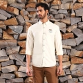 Genuine Apparel ROYAL ENFIELD Royal Enfield Mlg Saga Shirt - Off White | re_RLASHS231135 | euronetbike-net