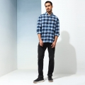 Genuine Apparel ROYAL ENFIELD Made In Plaid - Blue | re_RLASHA230165 | euronetbike-net