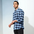 Genuine Apparel ROYAL ENFIELD Made In Plaid - Blue | re_RLASHA230165 | euronetbike-net