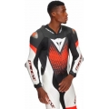 Dainese wear Dainese LAGUNA SECA 6 PERF 1PC LEATHER SUIT, BLACK/WHITE/RED-FLUO | 2015100061-N32 | dai_2015100061-N32_58 | euronetbike-net