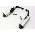 Marving Exhaust MARVING CYLINDRICAL Ø 114 COUPLE - BLACK + ALUMINIUM | H/2145/NC | mvg_H-2145-NC | euronetbike-net