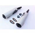 Marving Exhaust MARVING CYLINDRICAL Ø 100 COUPLE - BLACK + ALUMINIUM | K/2091/NC | mvg_K-2091-NC | euronetbike-net