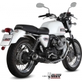 Mivv silencers Mivv SPORT GHIBLI 2 SLIP-ON Muffler BLACK STAINLESS STEEL for MOTO GUZZI V7 CLASSIC / SPECIAL 2008 - 2016 EC approved (Euro3) Catalyzer is included | M.010.LGB | mivv_M010LGB | euronetbike-net