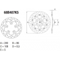 Brembo BREMBO Oro Brake Disc Round Fix | 68B407K5 | brem_68B407K5 | euronetbike-net