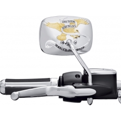 Harley-Davidson Harley-Davidson Live To Ride One-Piece Short Stem Mirror-Right Side, Gold & Chrome | 91864-90T | hd_91864-90T | euronetbike-net