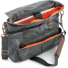 Harley-Davidson Harley-Davidson Waxed Canvas Messenger Bag, Grey | 93300116 | hd_93300116 | euronetbike-net