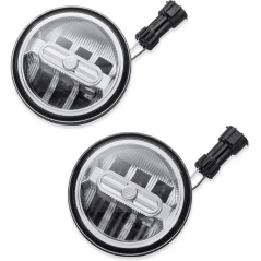 Harley-Davidson Harley-Davidson 4 in. Daymaker Signature Reflector LED Auxiliary Lamps-Chrome, Chrome | 68000252 | hd_68000252 | euronetbike-net