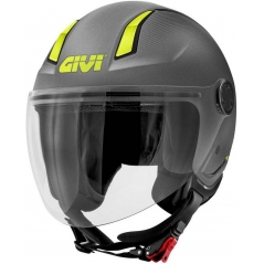 GIVI Parts Givi Jet helmet 11.7 SOLID COLOR Matte Titanium/Yellow, Size 55/S | H117BG76855 | givi_H117BG76855 | euronetbike-net