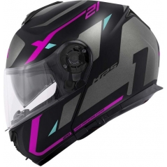GIVI Parts Givi Flip-up helmet X.21 EVO NUMBER LADY Matte Black/Titanium/Pink, Size 58/M | HX21RNBBP58 | givi_HX21RNBBP58 | euronetbike-net