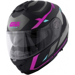 GIVI Parts Givi Flip-up helmet X.21 EVO NUMBER LADY Matte Black/Titanium/Pink, Size 58/M | HX21RNBBP58 | givi_HX21RNBBP58 | euronetbike-net