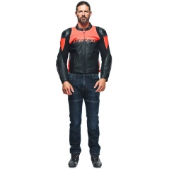Dainese wear Dainese RACING 4 LEATHER JACKET PERF., BLACK/FLUO-RED | 201533849628010 | dai_201533849-628_48 | euronetbike-net