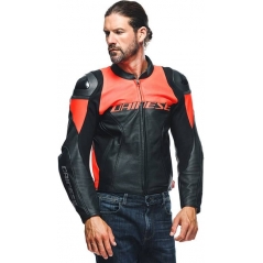 Dainese wear Dainese RACING 4 LEATHER JACKET PERF., BLACK/FLUO-RED | 201533849628010 | dai_201533849-628_48 | euronetbike-net