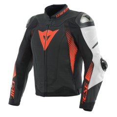 Dainese wear Dainese Super Speed 4 Leather Jacket Perf. Black-Matt/White/Fluo-Red | 201533871-23A | dai_201533871-23A_54 | euronetbike-net