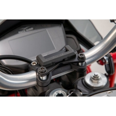 SW-Motech SW-MOTECH GPS mount for handlebar Black. Moto Guzzi V85 TT (19-). | GPS.17.646.10100/B | sw_GPS_17_646_10100B | euronetbike-net