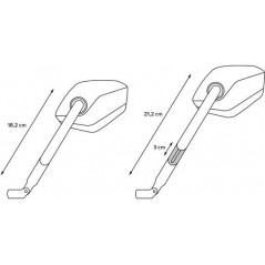 SW-Motech SW Motech Sport mirror set. Long. M8. High. | MIR.00.850.11701 | sw_MIR_00_850_11701 | euronetbike-net