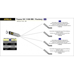 Arrow ARROW APRILIA RSV4 15/16-TUONO V4 1100 '15/16 HOMOLOGATED TITANIUM SILENCER WITH CARBON END CAP FOR ARROW LINK PIPE | 71744PK | arr_71744PK | euronetbike-net