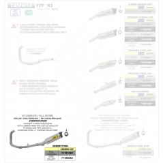 Arrow ARROW YAMAHA YZF R3 COMPETITION FULL SYSTEM WITH STAINLESS STEEL COLLECTORS+TITANIUM LINK PIPE AND THUNDER SILENCER | 71180CKZ | arr_71180CKZ | euronetbike-net
