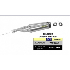 Arrow Arrow Aprilia Dorsoduro 900 '17/19 Thunder Homologated Aluminium Exhaust With Carby Endcap(Dx-Sx)+1:2 Stain.Steel Linkpipe | 71907AK | arr_71907AK | euronetbike-net