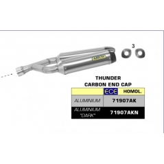 Arrow Arrow Aprilia Dorsoduro 900 '17/19 Thunder Homol. Dark Aluminium Exh. With Carby Endcap(Dx-Sx)+ 1:2 Stain.Steel Linkpipe | 71907AKN | arr_71907AKN | euronetbike-net