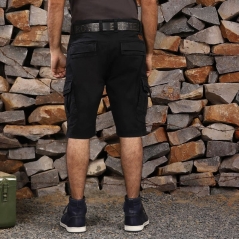 Genuine Apparel ROYAL ENFIELD Core Solid Cargo Shorts - Black | re_RLASRS230658 | euronetbike-net