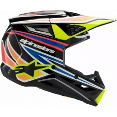 Alpinestars Alpinestars Youth S-M3 Wurx Helmet, Black, Yellow, Blue | 8302125-1574 | alp_8302125-1574-YL | euronetbike-net