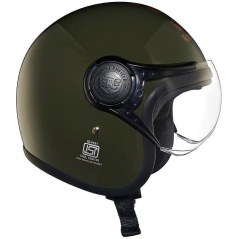 Genuine Apparel ROYAL ENFIELD Jet Open Face Mlg Helmet With Clear Visor - Green | re_RRGHEP000407 | euronetbike-net