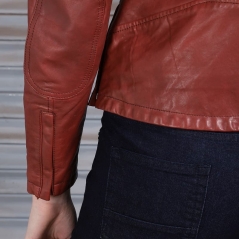 Genuine Apparel ROYAL ENFIELD Royal Enfield Womens Leather Jacket - Red | re_RLAJKA210613 | euronetbike-net