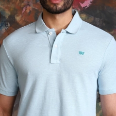 Genuine Apparel ROYAL ENFIELD Slub Polo - Sky Blue | re_RLATSS230302 | euronetbike-net
