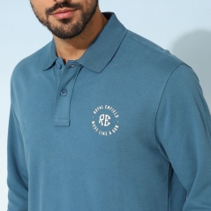 Genuine Apparel ROYAL ENFIELD Enduro Polo - Vintage Blue | re_RLATSA230438 | euronetbike-net