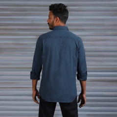Genuine Apparel ROYAL ENFIELD Crest Shirt - Navy | re_RLASHS230920 | euronetbike-net