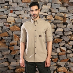Genuine Apparel ROYAL ENFIELD Mlg Alfresco Shirt - Khaki | re_RLASHS231010 | euronetbike-net