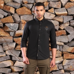 Genuine Apparel ROYAL ENFIELD Royal Enfield Mlg Saga Shirt - Black | re_RLASHS231145 | euronetbike-net
