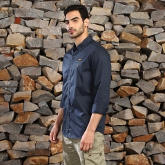 Genuine Apparel ROYAL ENFIELD Mlg Saga Shirt - Navy | re_RLASHS231152 | euronetbike-net