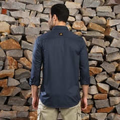 Genuine Apparel ROYAL ENFIELD Mlg Saga Shirt - Navy | re_RLASHS231152 | euronetbike-net