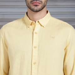 Genuine Apparel ROYAL ENFIELD Cotton Linen Shirt - Light Yellow | re_RLASHS231201 | euronetbike-net