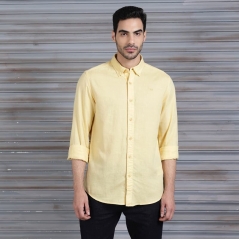 Genuine Apparel ROYAL ENFIELD Cotton Linen Shirt - Light Yellow | re_RLASHS231201 | euronetbike-net
