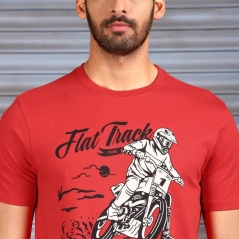 Genuine Apparel ROYAL ENFIELD Royal Enfield Flat Track Tshirt - Red | re_RLATSS232344 | euronetbike-net