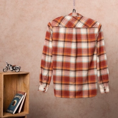 Genuine Apparel ROYAL ENFIELD Royal Enfield Mid Weight Flannel Shirt - Orange | re_RLASHA221671 | euronetbike-net
