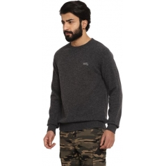 Genuine Apparel ROYAL ENFIELD Flat Knit Crew Sweater - Charcoal | re_RLASWA210443 | euronetbike-net