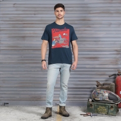 Genuine Apparel ROYAL ENFIELD Garage T-Shirt - Navy | re_RLATSS221517 | euronetbike-net