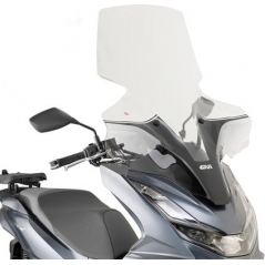 GIVI Parts Givi High Windscreen 1190DT for Honda PCX 125 21-, color clear, dim. HxW 89x67 cm, to be installed with the specific D1190KIT fitting kit (not included) | 1190DT | givi_1190DT | euronetbike-net