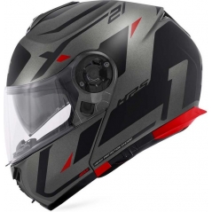GIVI Parts Givi Flip-up helmet X.21 EVO NUMBER Matt Titanium/Black/Red, Size 63/XXL | HX21RNBTR63 | givi_HX21RNBTR63 | euronetbike-net