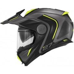 GIVI Parts Givi Flip-up helmet X.27 TOURER GRAPHIC Matte Titanium/Yellow, Size 56/S | HX27RTRTY56 | givi_HX27RTRTY56 | euronetbike-net