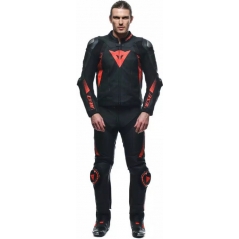Dainese wear Dainese SUPER SPEED LEATHER PANTS, BLACK/RED-FLUO | 2015500001-628 | dai_2015500001-628_64 | euronetbike-net